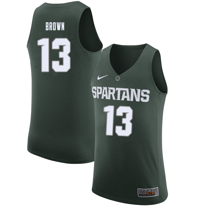 Men Michigan State Spartans #13 Gabe Brown NCAA Nike Authentic Green College Stitched Basketball Jersey TJ41K15UZ